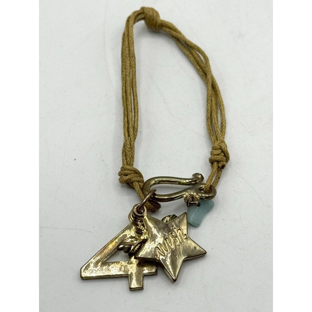 Vintage brown thread charm bracelet